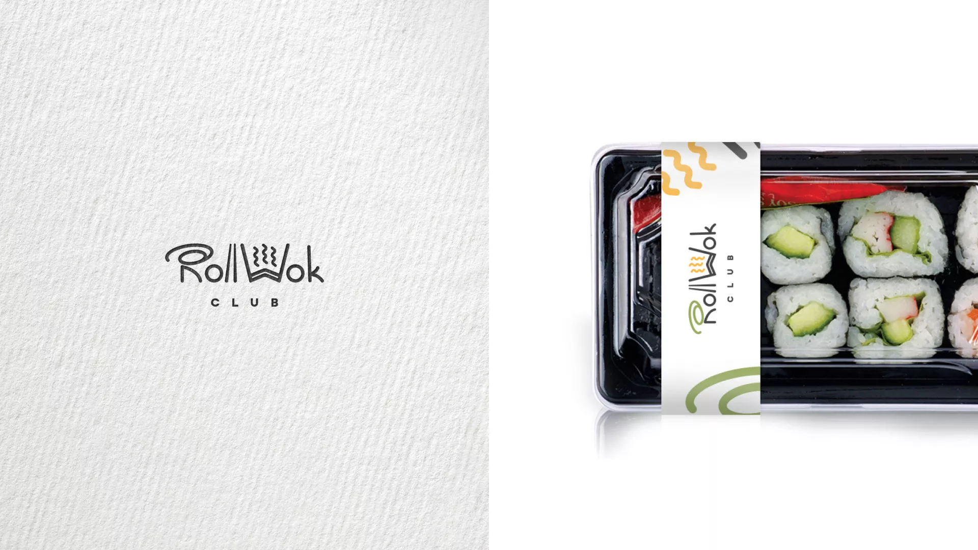 Разработка наклеек для суши-бара «Roll Wok Club» в Южноуральске